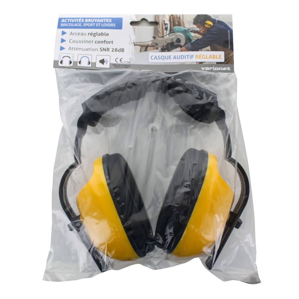 Casque anti-bruit EK08 coquilles orientables ABS coussinets PVC